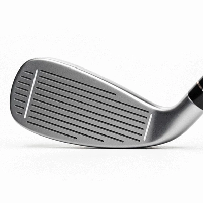 Close-up of golf wedge grooves, showing intricate design